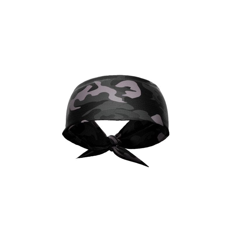 Blackout Camo Tie Headband - Grit Grind Strength
