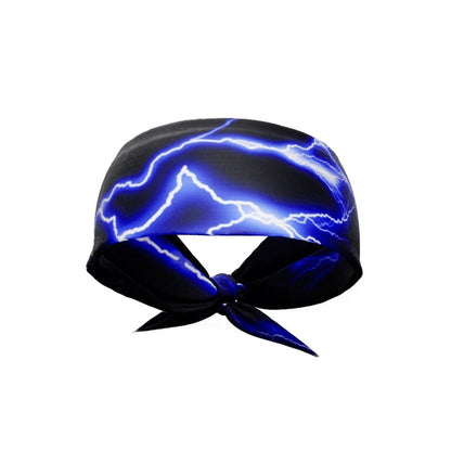 Blue Lightning Tie Headband - Grit Grind Strength