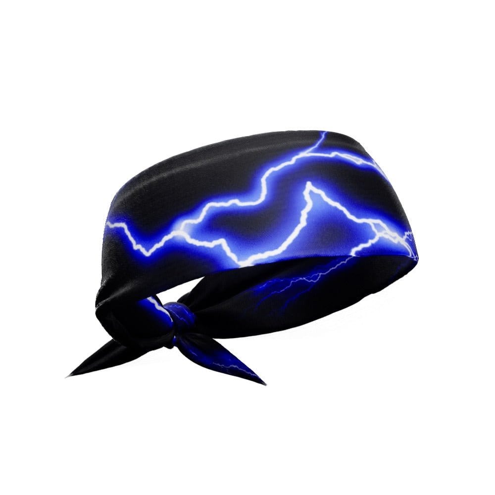 Blue Lightning Tie Headband - Grit Grind Strength