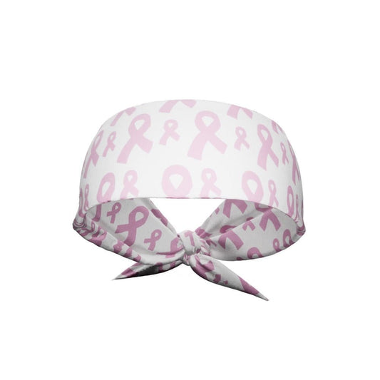 Breast Cancer Ribbons Tie Headband - Grit Grind Strength