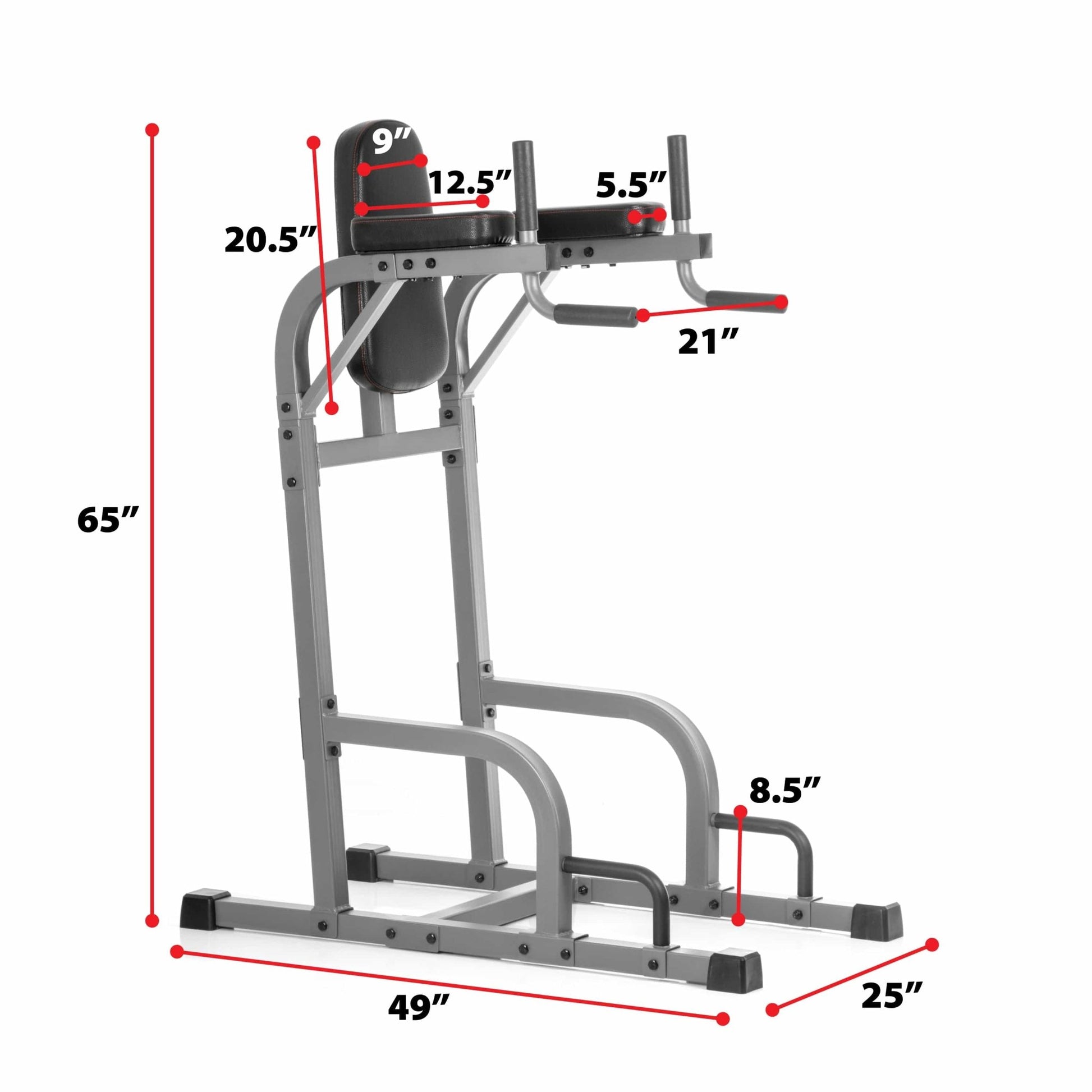Captain’s Chair Leg Raise w/ Dip Stand & Push Up Station - Grit Grind Strength