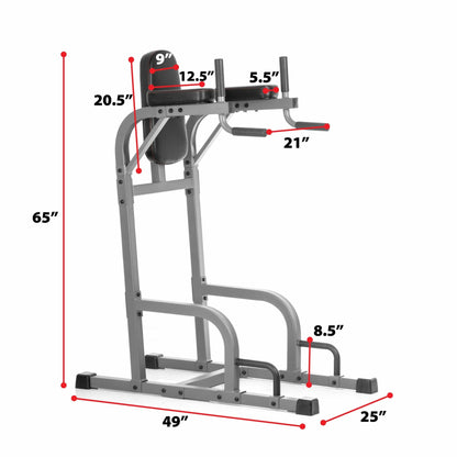Captain’s Chair Leg Raise w/ Dip Stand & Push Up Station - Grit Grind Strength