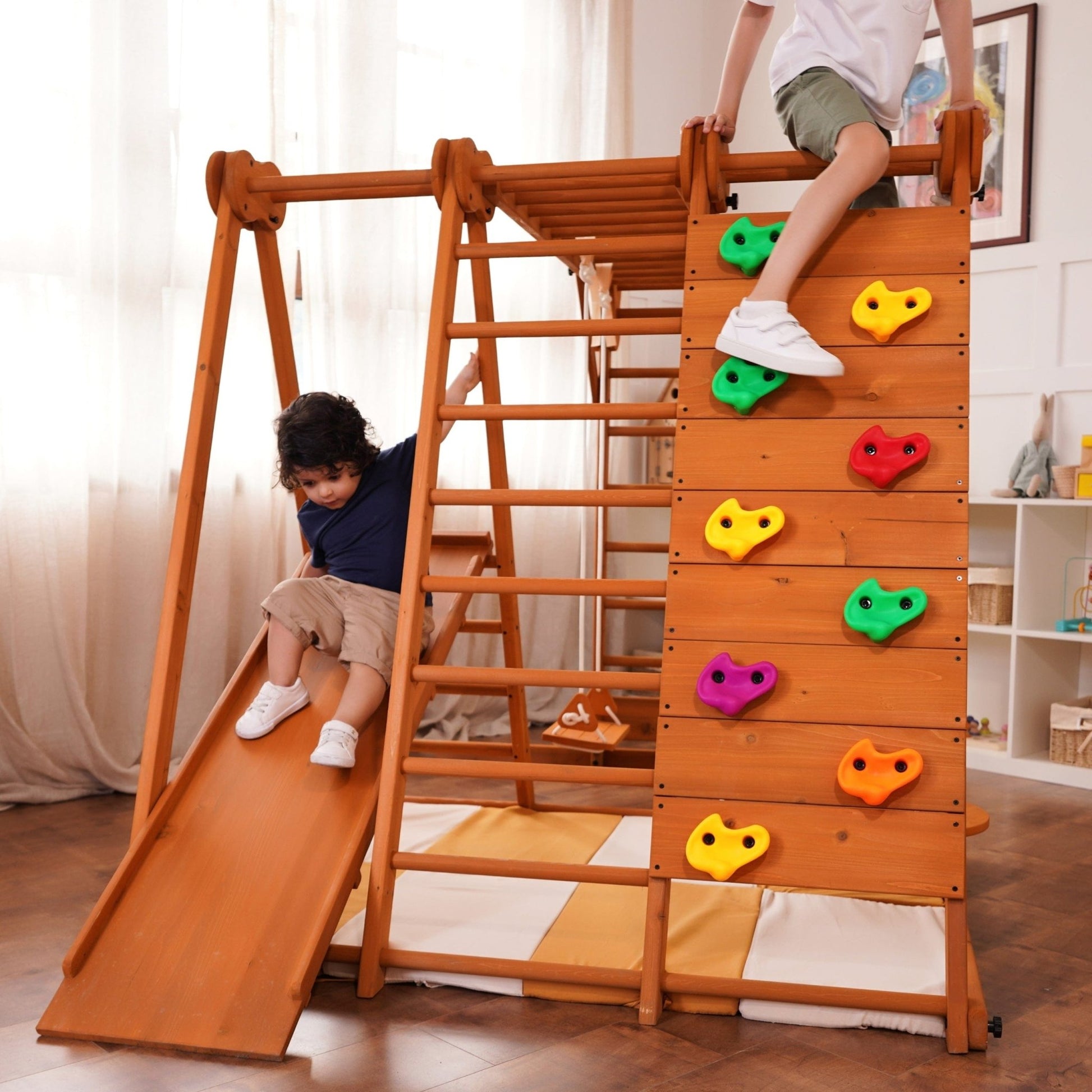 Chestnut - 8 - in - 1 Jungle Gym for Toddlers - Grit Grind Strength