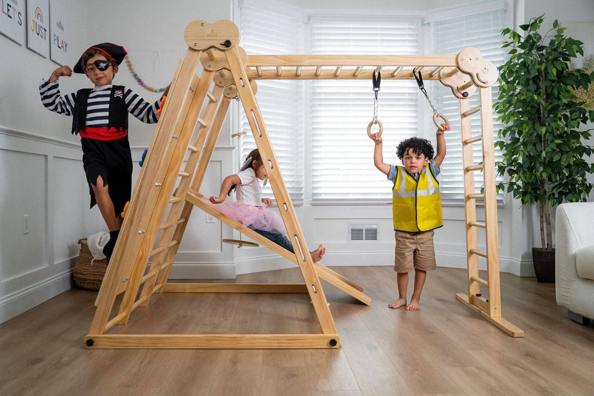 Chestnut - 8 - in - 1 Jungle Gym for Toddlers - Grit Grind Strength