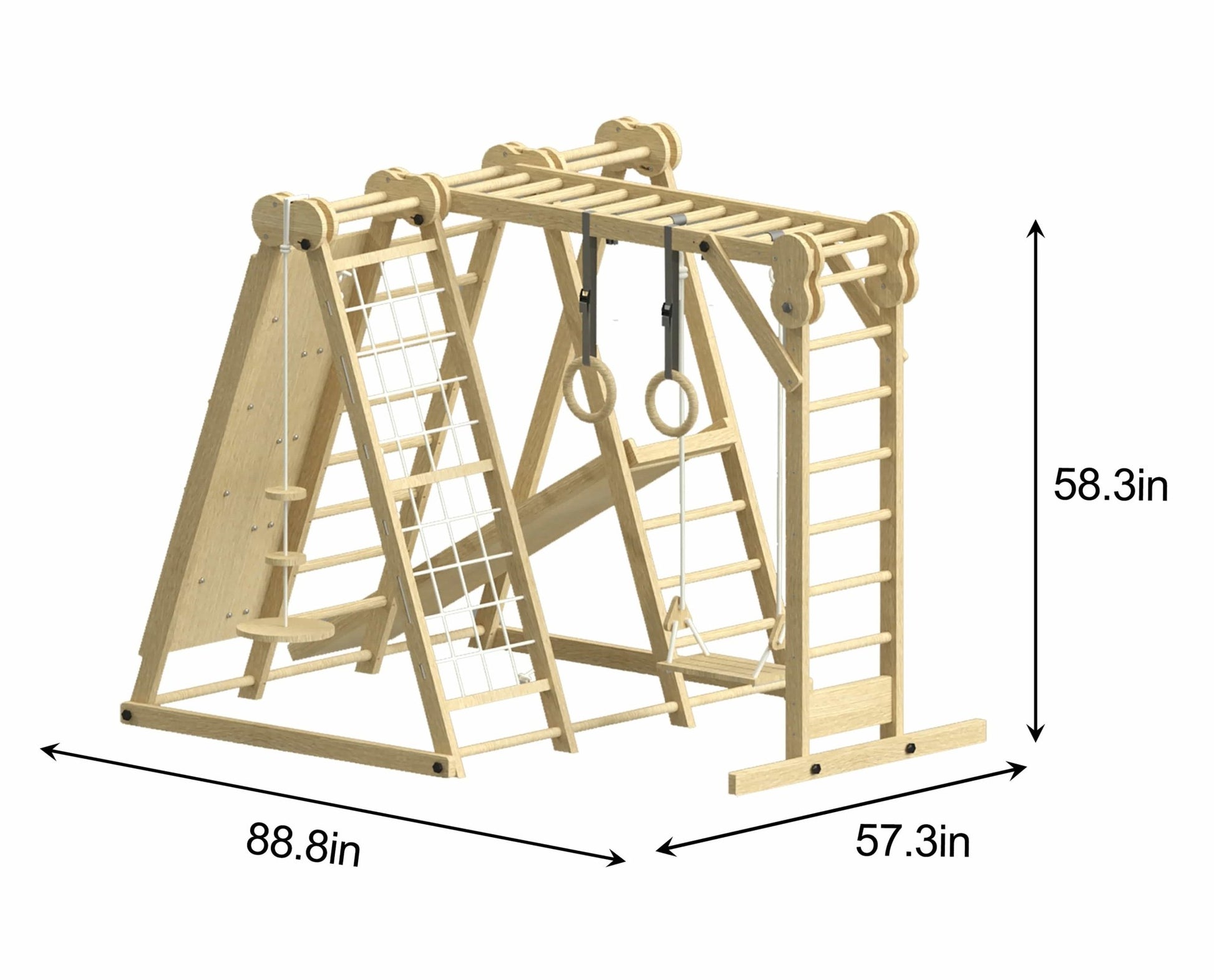 Chestnut - 8 - in - 1 Jungle Gym for Toddlers - Grit Grind Strength