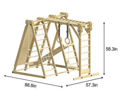 Chestnut - 8 - in - 1 Jungle Gym for Toddlers - Grit Grind Strength