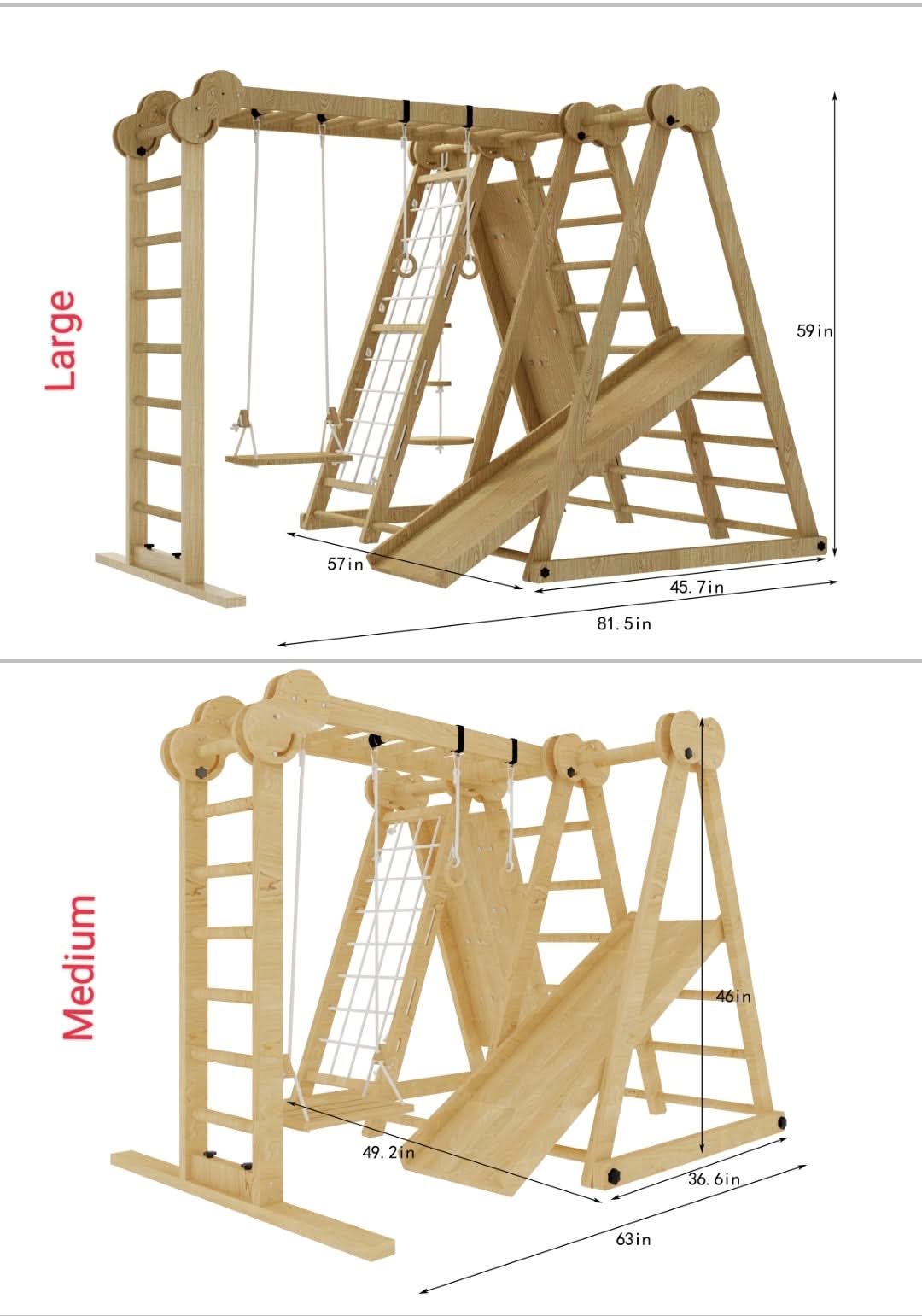 Chestnut - 8 - in - 1 Jungle Gym for Toddlers - Grit Grind Strength