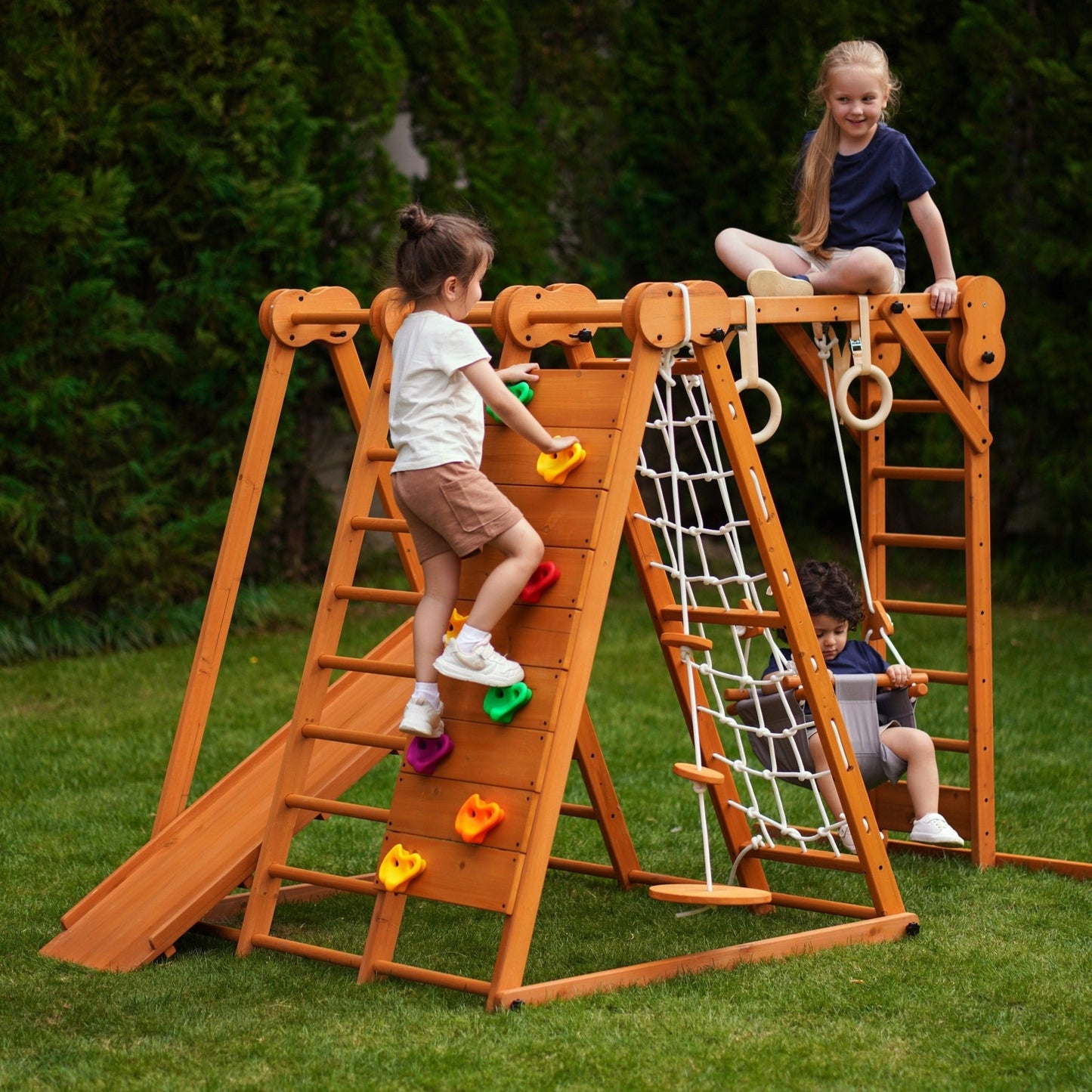 Chestnut - 8 - in - 1 Jungle Gym for Toddlers - Grit Grind Strength