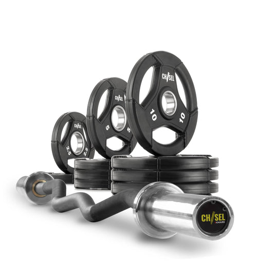 Chisel Olympic Weight Plates and Curl Barbell Sets - Grit Grind Strength