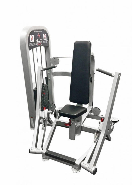 Classic Iso Lateral Chest Press - Muscle D Fitness - Adjustable - Seated Pin Selectorized Weight - Grit Grind Strength
