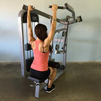 Classic Lat Pulldown - Muscle D Fitness - Adjustable Seated - Pin Selectorized - Grit Grind Strength