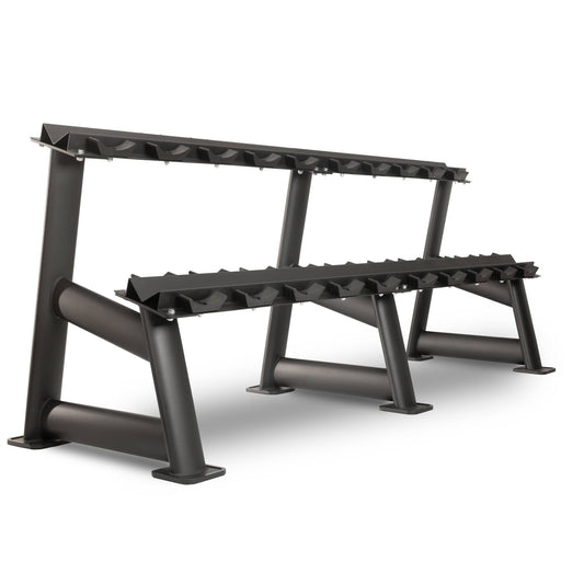 Commercial 2 - Tier Dumbbell Rack - 10 Dumbbell Pairs - Grit Grind Strength