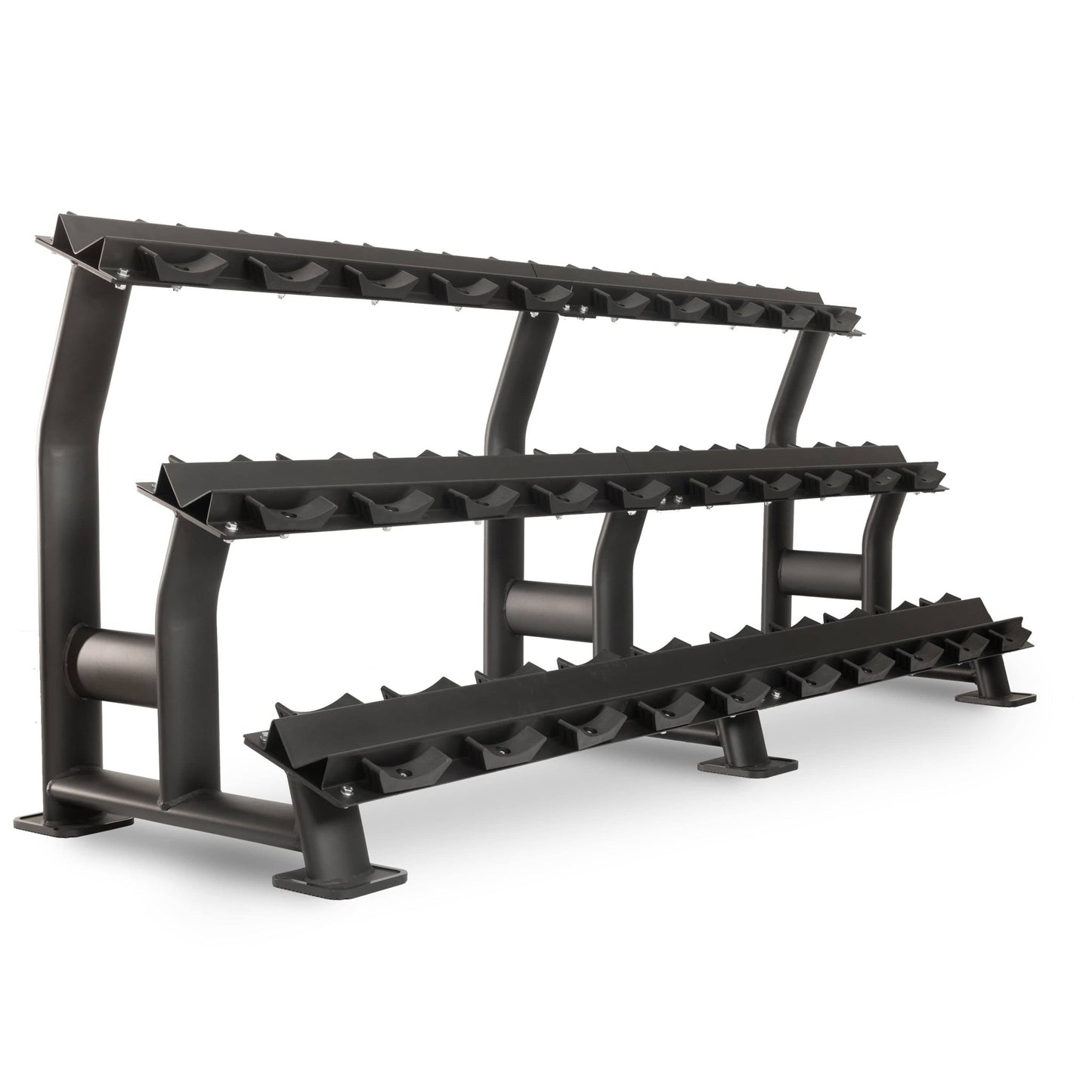 Commercial 3 - Tier Dumbbell Racks - 15 Dumbbell Pairs - Grit Grind Strength