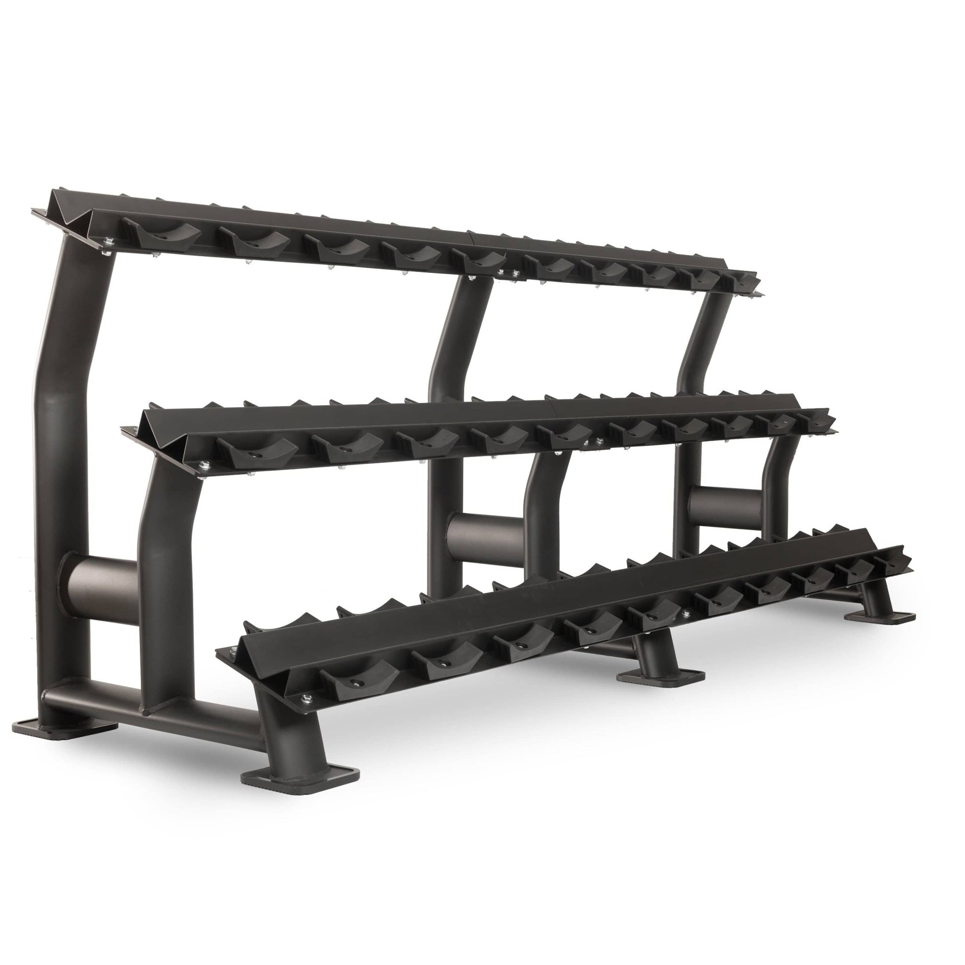 Commercial 3 - Tier Dumbbell Racks - 15 Dumbbell Pairs - Grit Grind Strength