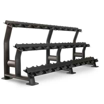 Commercial 3 - Tier Dumbbell Racks - 15 Dumbbell Pairs - Grit Grind Strength