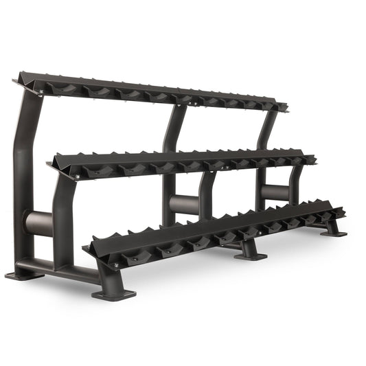 Commercial 3 - Tier Dumbbell Racks - 15 Dumbbell Pairs - Grit Grind Strength