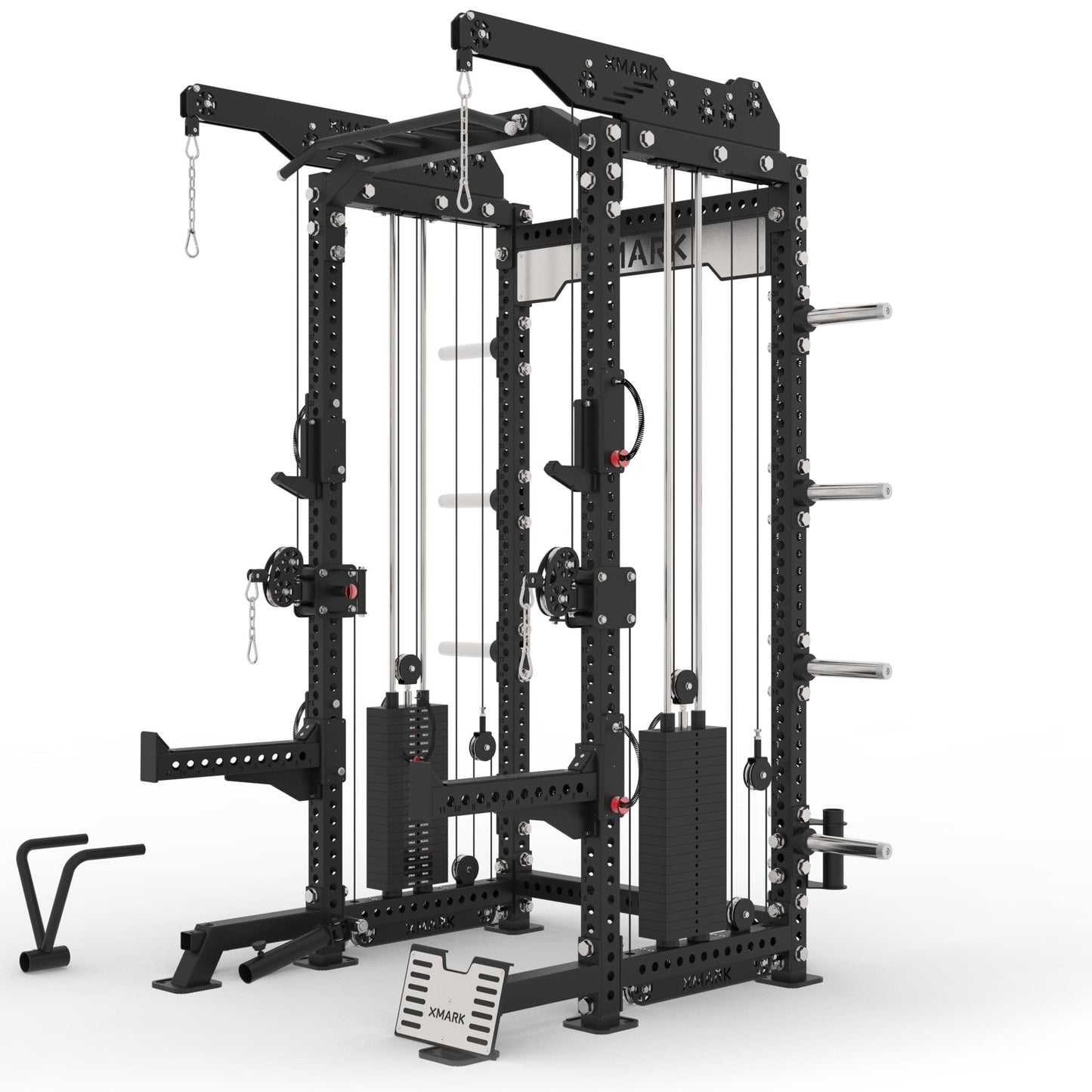 Commercial Half Rack Functional Trainer, Dual 220 - Pound Stacks - Grit Grind Strength