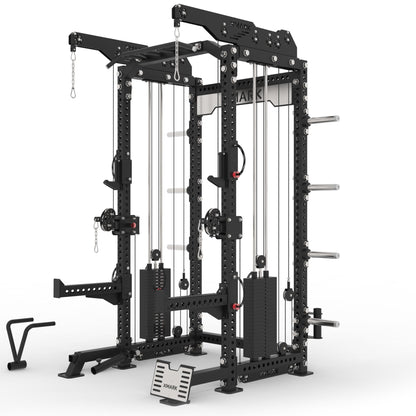 Commercial Half Rack Functional Trainer, Dual 220 - Pound Stacks - Grit Grind Strength