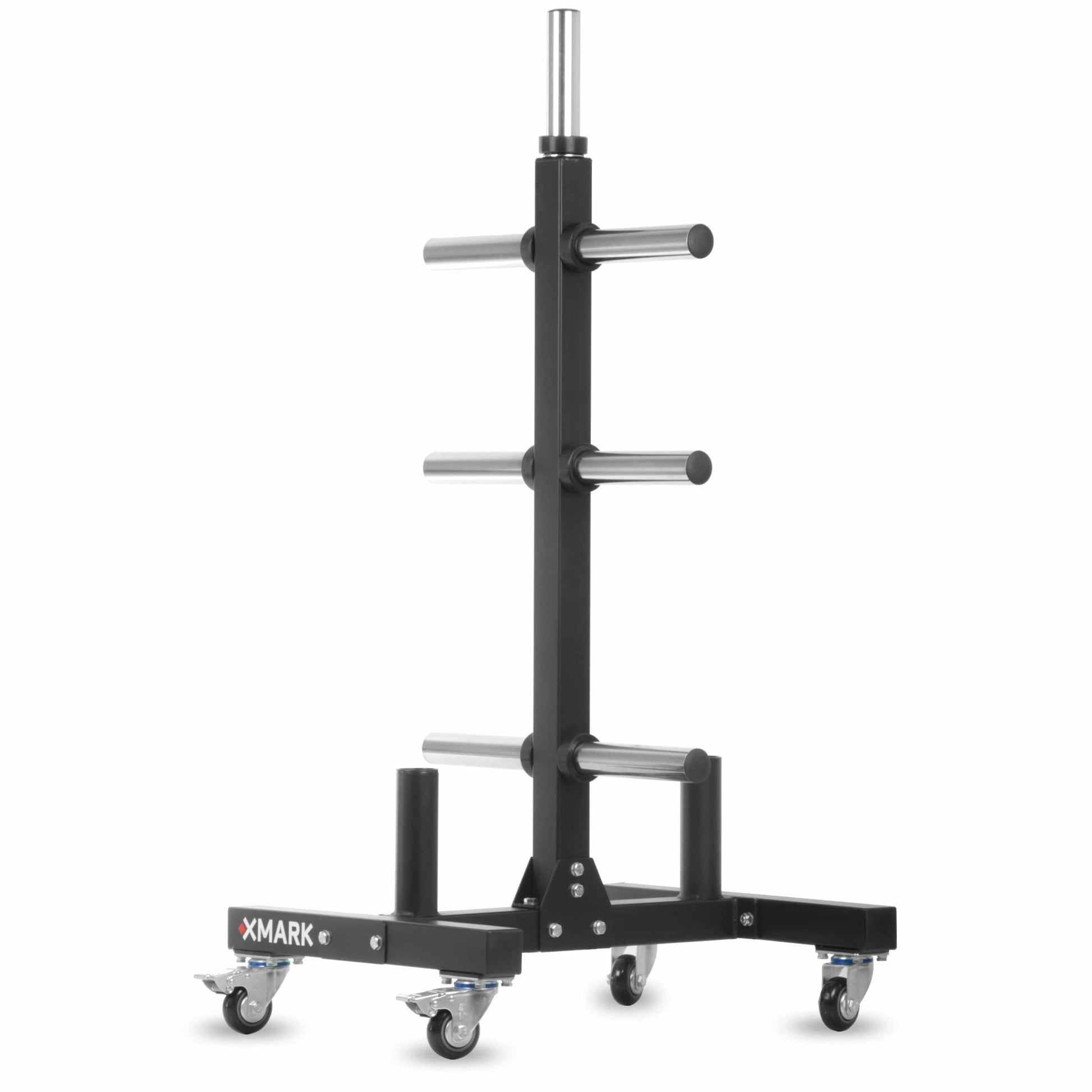 Commercial Olympic Weight Plate Tree on Castors with Dual Bar Holders - Grit Grind Strength