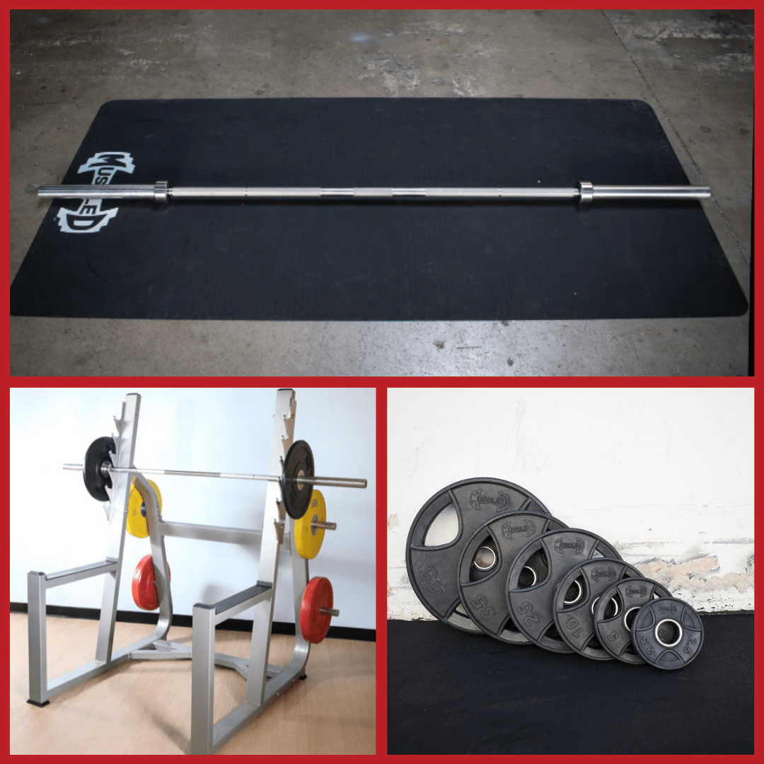 Commercial Squat Rack Kits - Muscle D Fitness - Gym Storage - Black / Silver - Grit Grind Strength