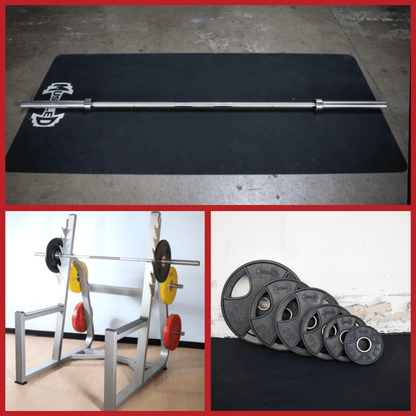 Commercial Squat Rack Kits - Muscle D Fitness - Gym Storage - Black / Silver - Grit Grind Strength