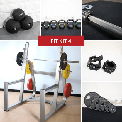 Commercial Squat Rack Kits - Muscle D Fitness - Gym Storage - Black / Silver - Grit Grind Strength