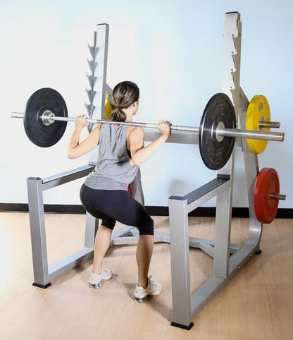 Commercial Squat Rack Kits - Muscle D Fitness - Gym Storage - Black / Silver - Grit Grind Strength