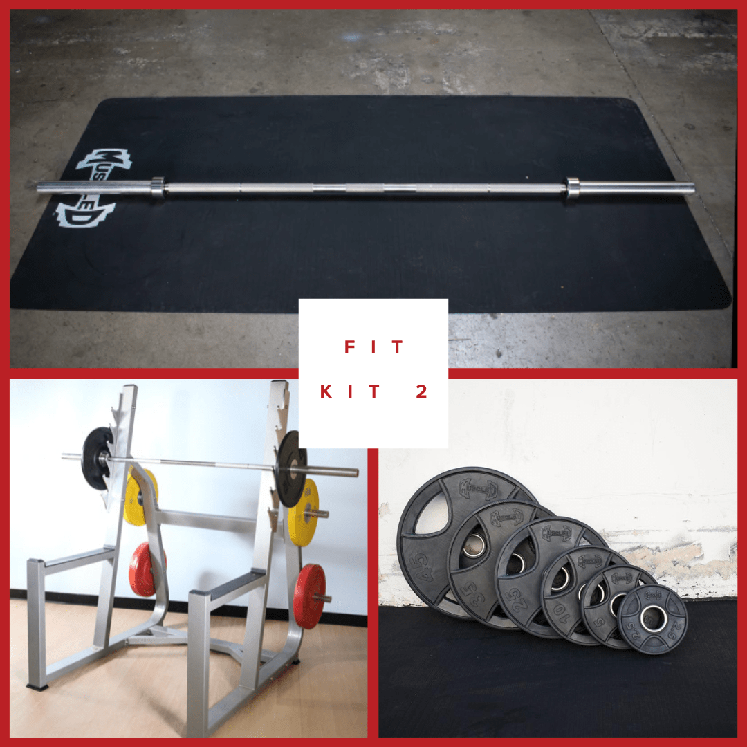 Commercial Squat Rack Kits - Muscle D Fitness - Gym Storage - Black / Silver - Grit Grind Strength