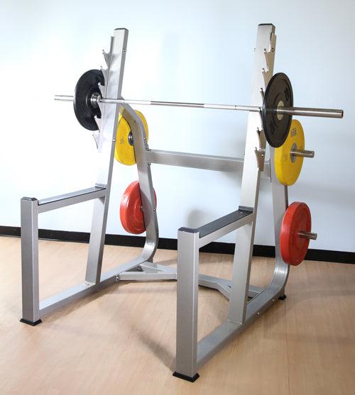 Commercial Squat Rack - Muscle D Fitness - Weight Storage - Black / Silver - Grit Grind Strength