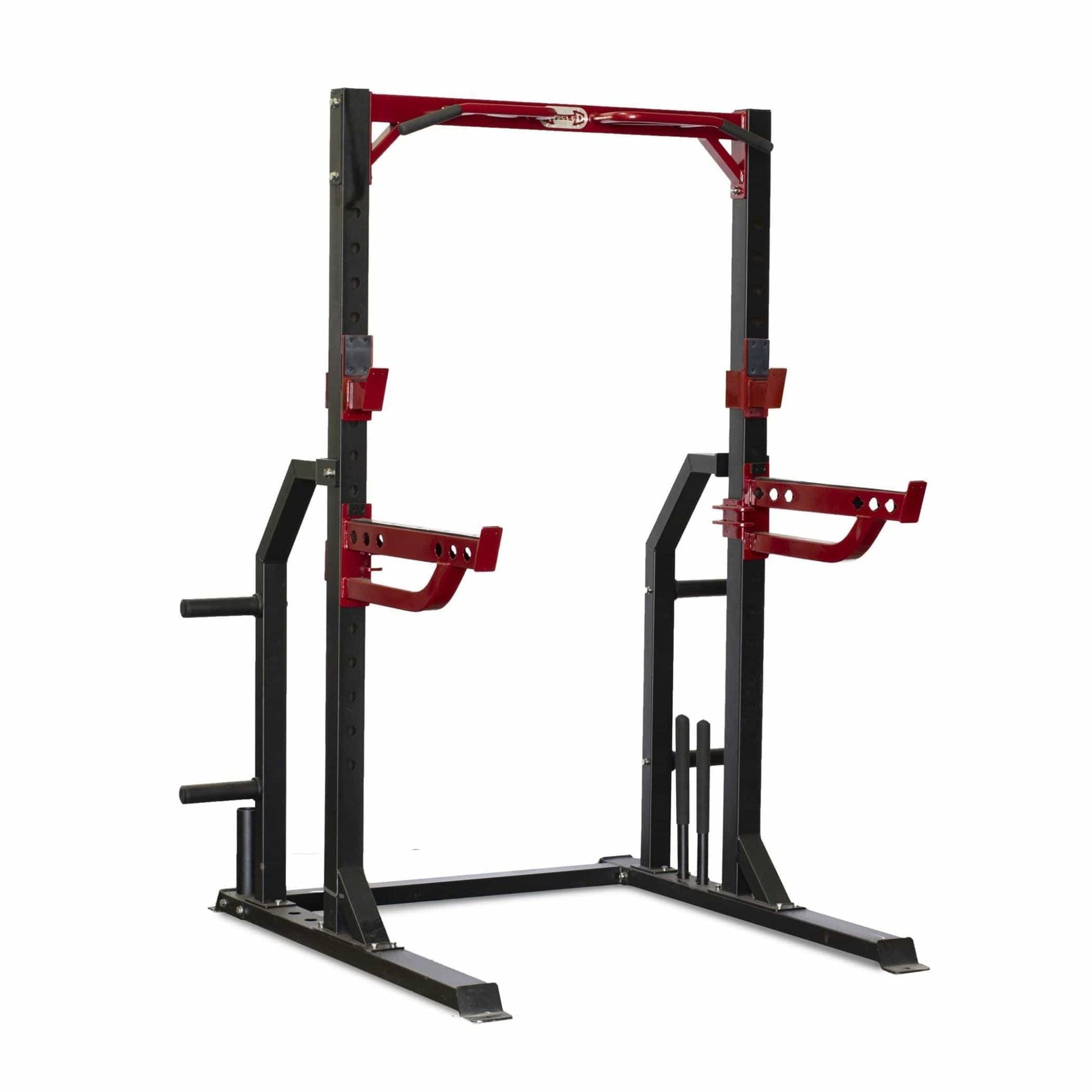 Compact Half Cage - Muscle D Fitness - Bar & Plate Storage and Dip Station Included - Grit Grind Strength