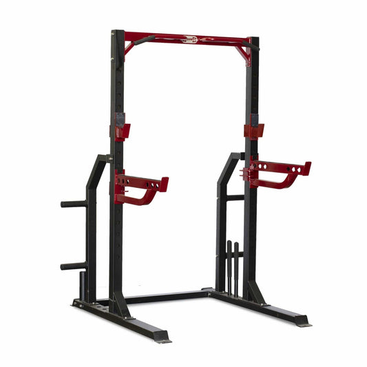 Compact Half Cage - Muscle D Fitness - Bar & Plate Storage and Dip Station Included - Grit Grind Strength