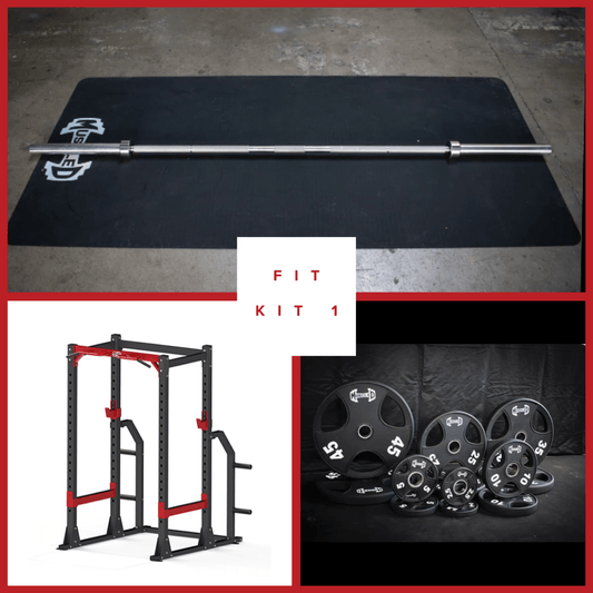 Compact Power Cage Complete Weight Set - Muscle D Fitness - Adjustable Squat Rack - Gym Storage - Chin up Bar Home Gym - Grit Grind Strength