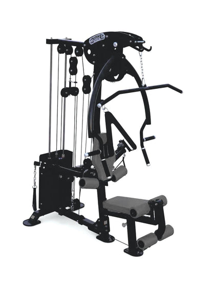 Compact Single - Stack Multi - Gym - Muscle D Fitness - Leg Extension - Seated Chest Row - Seated Row - Chest Pulley - Ab Crunch - Home Gym - Grit Grind Strength