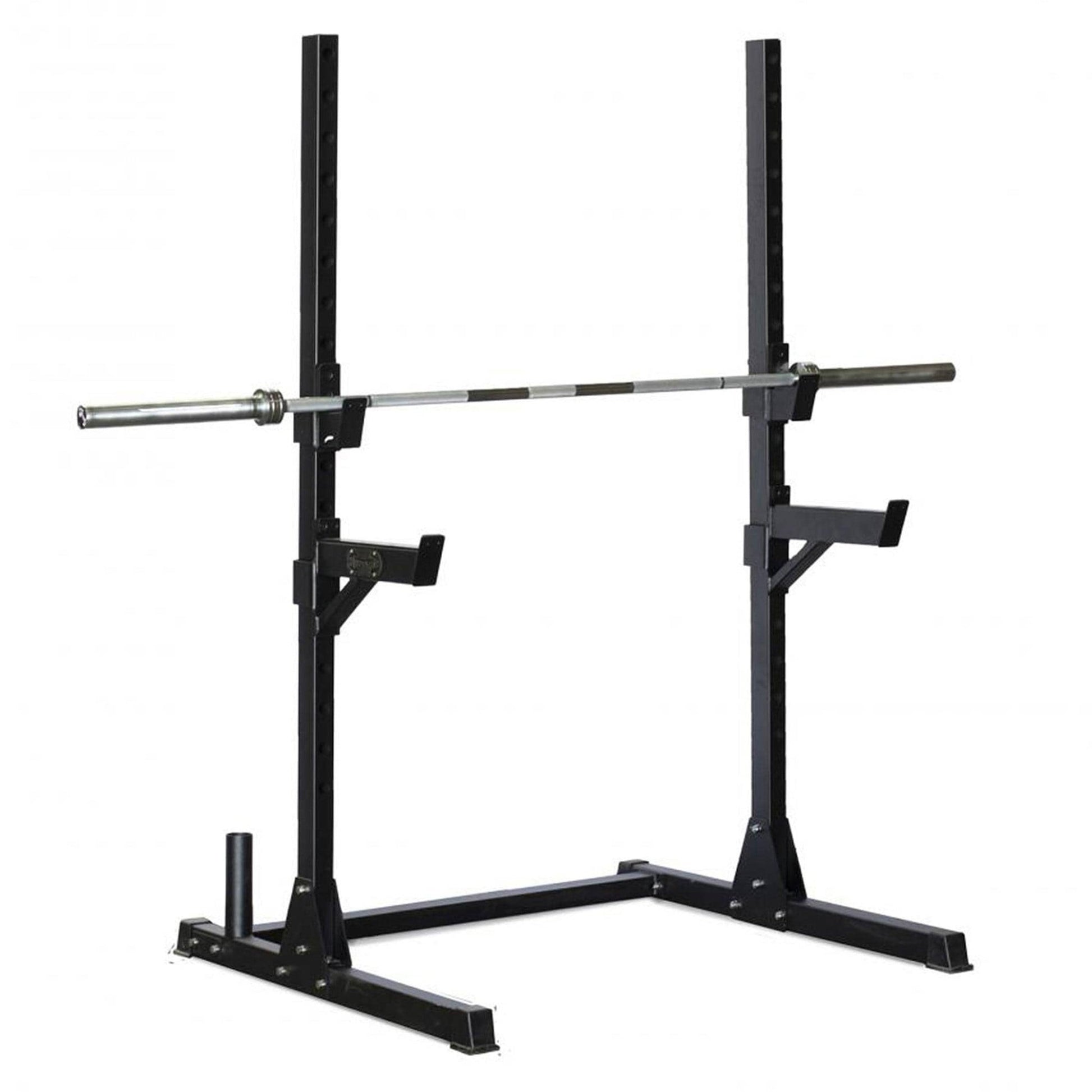 Compact Squat Stand Fitness Package - Muscle D - Vertical Bar Storage - Grit Grind Strength