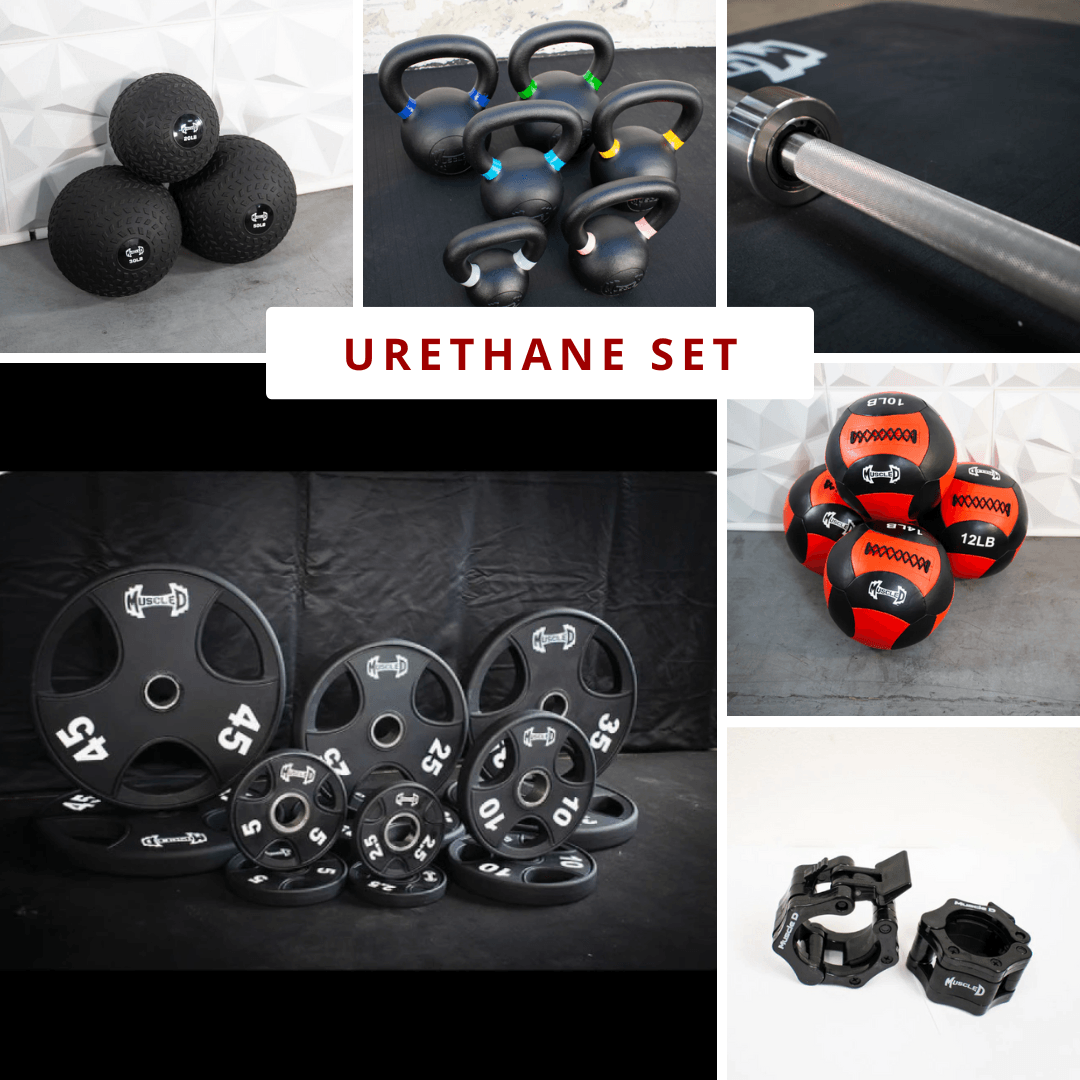 Complete Strength Training Kit - Hard Chrome Bar - Weight Plates - Home Gym - Grit Grind Strength