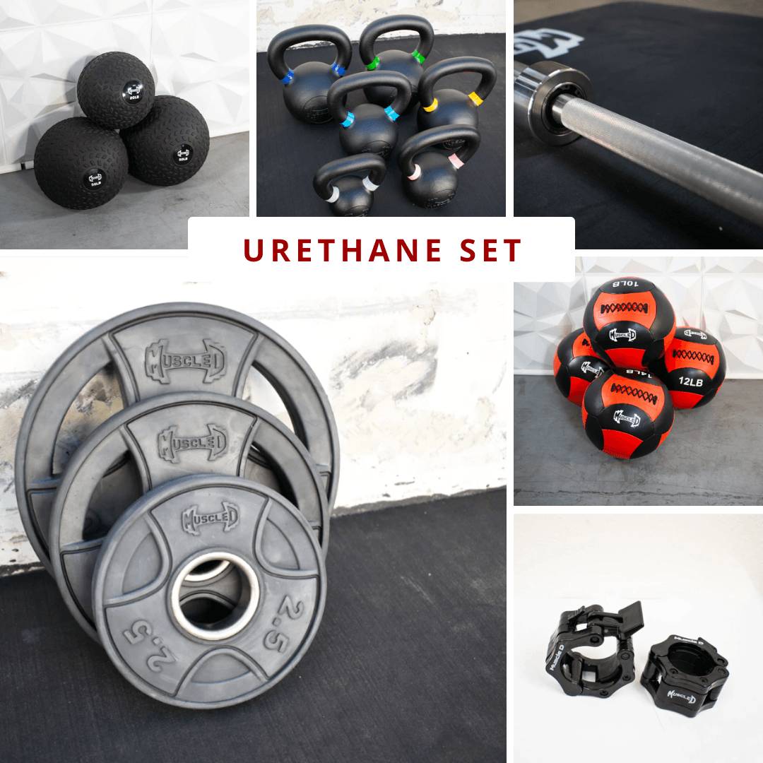 Complete Strength Training Kit - Hard Chrome Bar - Weight Plates - Home Gym - Grit Grind Strength