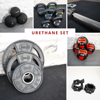 Complete Strength Training Kit - Hard Chrome Bar - Weight Plates - Home Gym - Grit Grind Strength