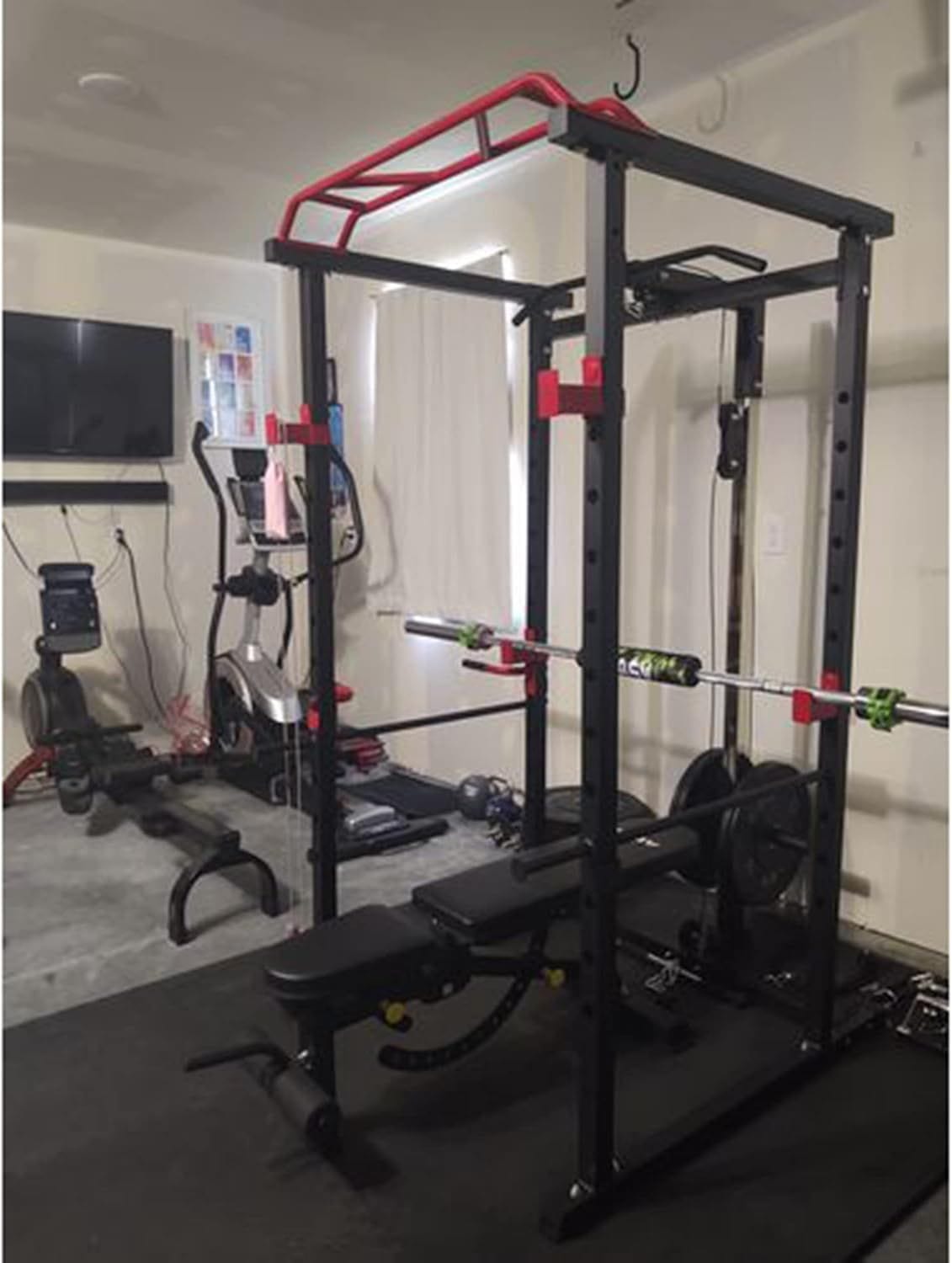 Core Sports & Fitness Power Cage | 1000 lb Heavy - Duty Home Gym Rack - Black Red - Grit Grind Strength
