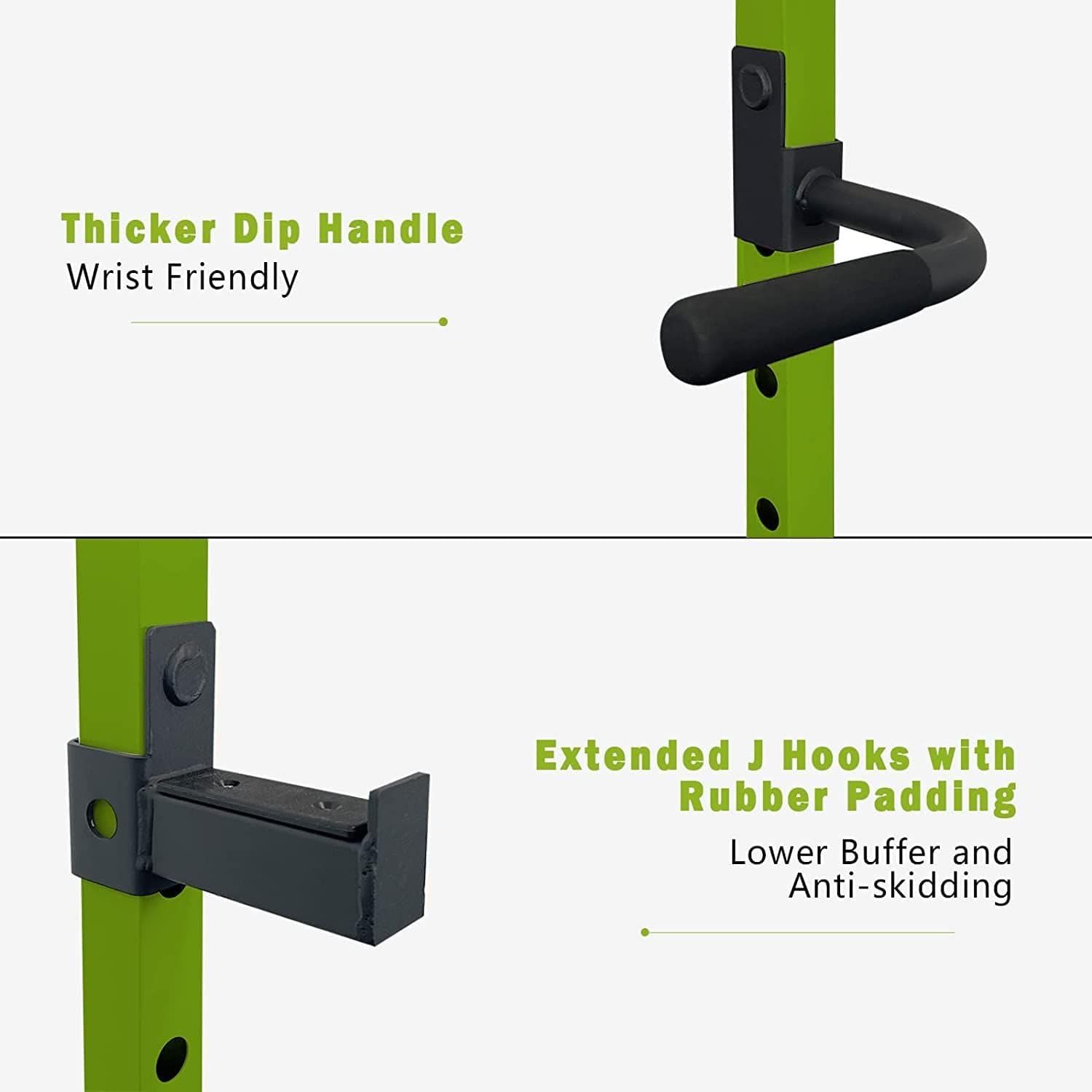 Core Sports & Fitness Power Cage | 1000 lb Heavy - Duty Home Gym Rack - Green - Grit Grind Strength