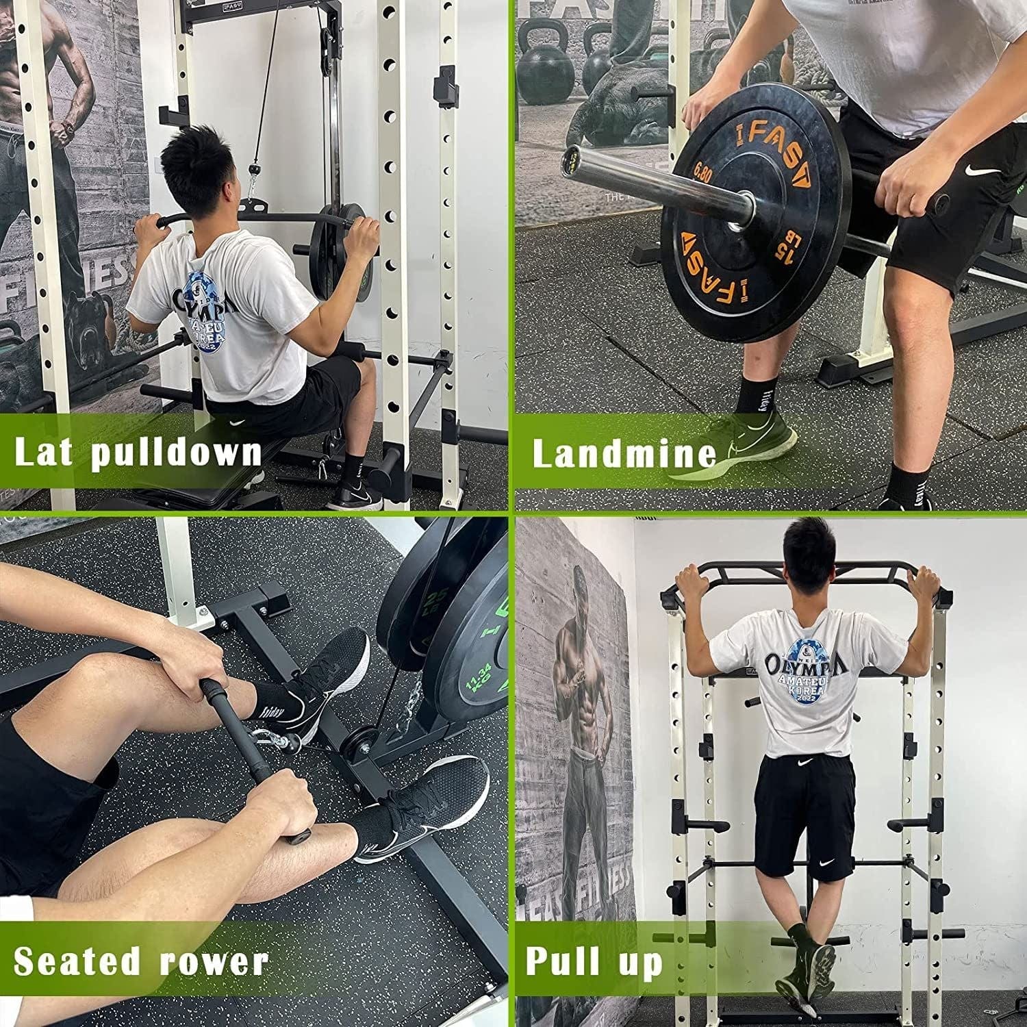 Core Sports & Fitness Power Cage | 1000 lb Heavy - Duty Home Gym Rack - Green - Grit Grind Strength