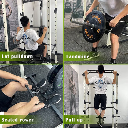 Core Sports & Fitness Power Cage | 1000 lb Heavy - Duty Home Gym Rack - Green - Grit Grind Strength