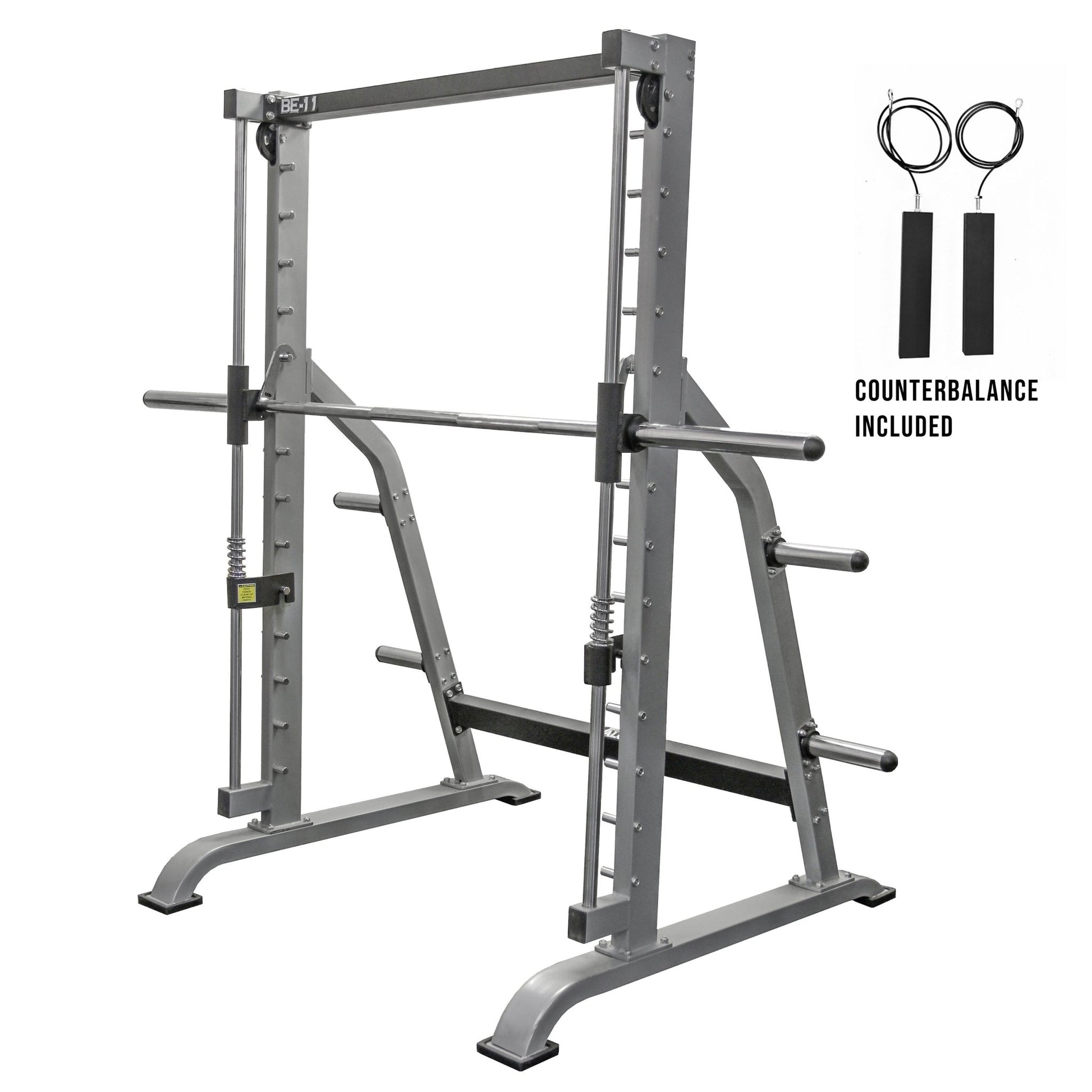Counterbalanced Smith Machine with Plate Storage Pegs - Grit Grind Strength