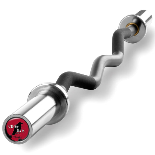 Crowbar EZ Curl Barbell, Fits Olympic Plates - Grit Grind Strength