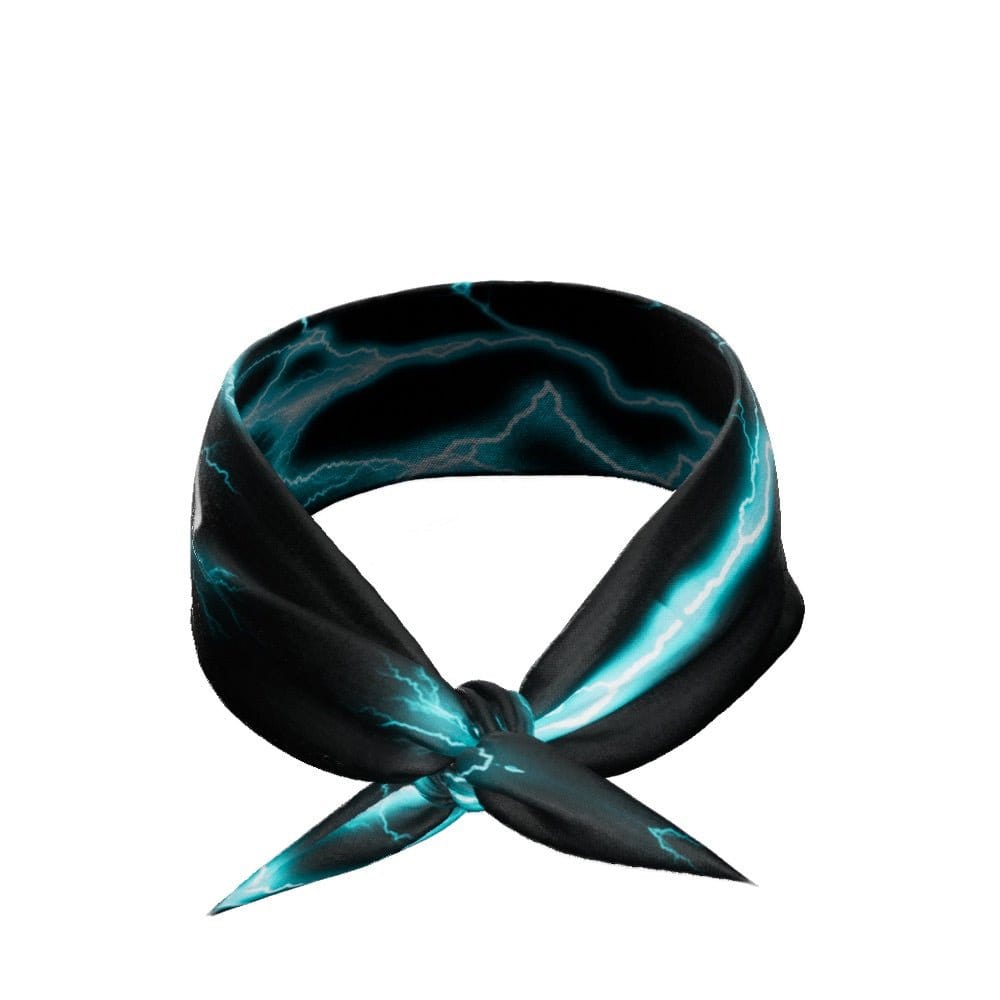 Cyan Lightning Tie Headband - Grit Grind Strength