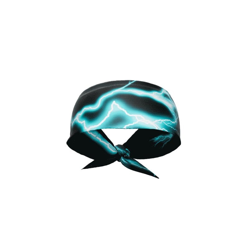 Cyan Lightning Tie Headband - Grit Grind Strength