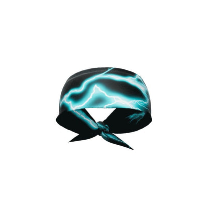 Cyan Lightning Tie Headband - Grit Grind Strength