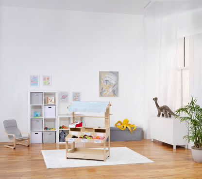 Cypress Wooden Market Stand – Pretend Play Shop for Kids with Storage - Grit Grind Strength