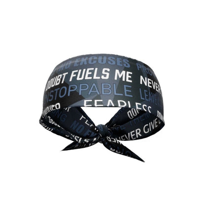 Dark Motivational Tie Headband - Grit Grind Strength