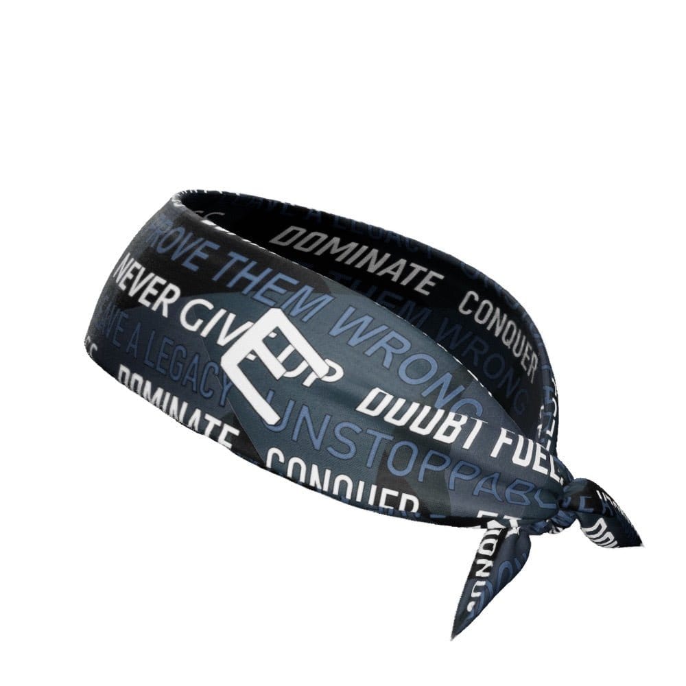 Dark Motivational Tie Headband - Grit Grind Strength