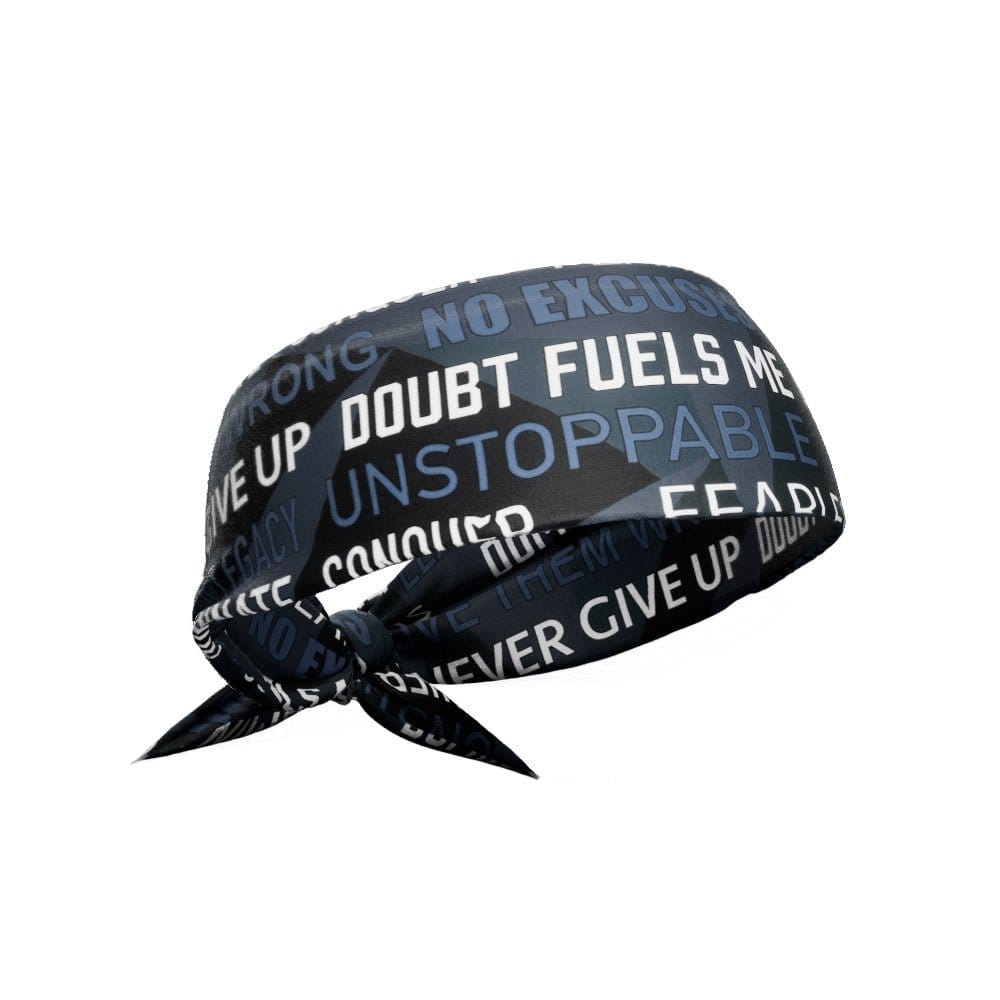 Dark Motivational Tie Headband - Grit Grind Strength